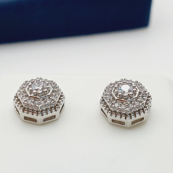 "925 Sterling Silver Plated CZ Earrings, EVBRS417 - Picture 9 of 10